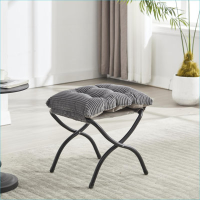 Chaise d'appoint moderne rembourrée avec repose-pieds, gris clair, fauteuil de repos avec poche latérale pour petits espaces, fauteuil de lecture pour adultes