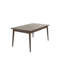 Table de salle à manger rectangulaire en bois massif et mélamine, fini noyer contemporain (1 pièce).