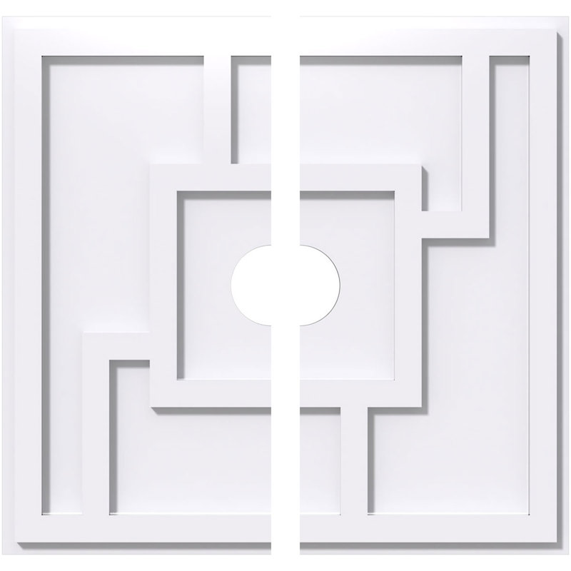 20"OD x 3"ID x 7"C x 1"P Knox Architectural Grade PVC Contemporary Ceiling Medallion, Two Piece, 1" H x 20" W x 20" D