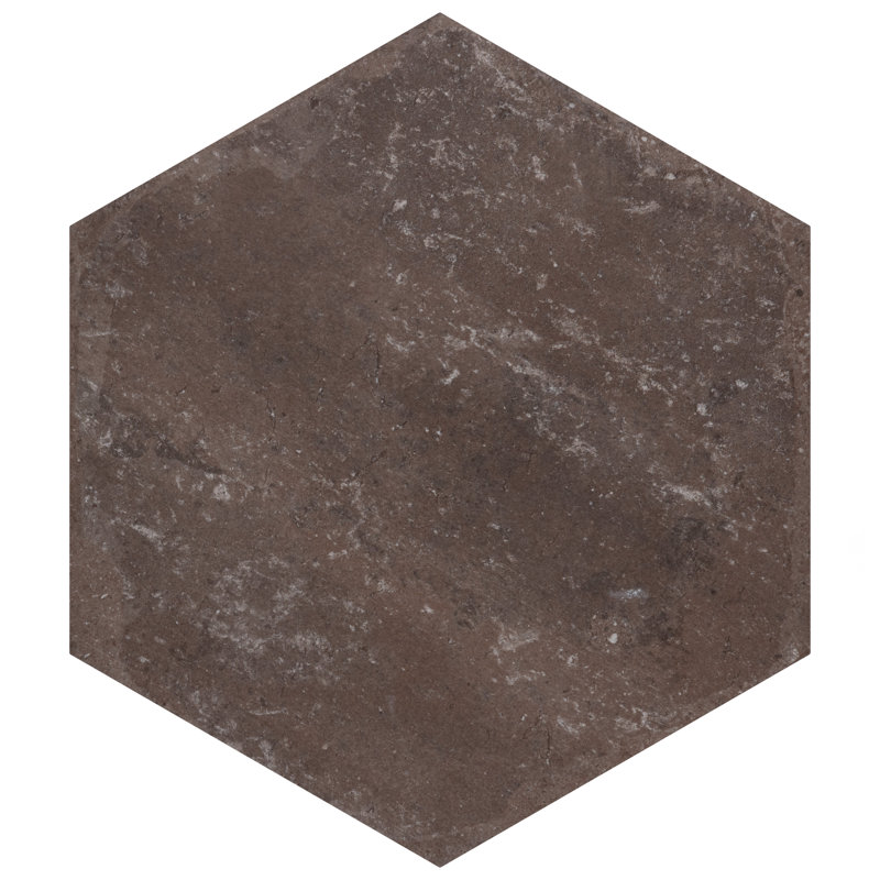 Brickyard Hex 8-1/2 In. X 9-7/8 In. Porcelain Rustic Wall & Floor Tile, Red