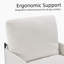 Chaise d'appoint moderne, fauteuil confortable avec coussin amovible, fauteuil de coiffeuse avec accoudoirs en bois pour le salon, la chambre à coucher, blanc