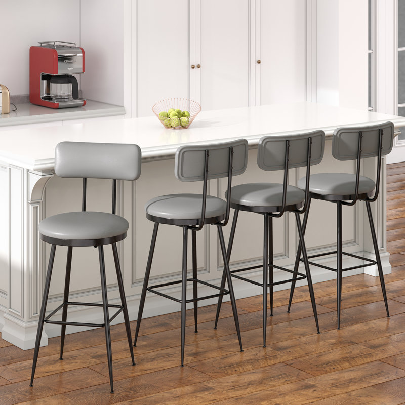 Counter Stool with Metal Frame, Grey, 4