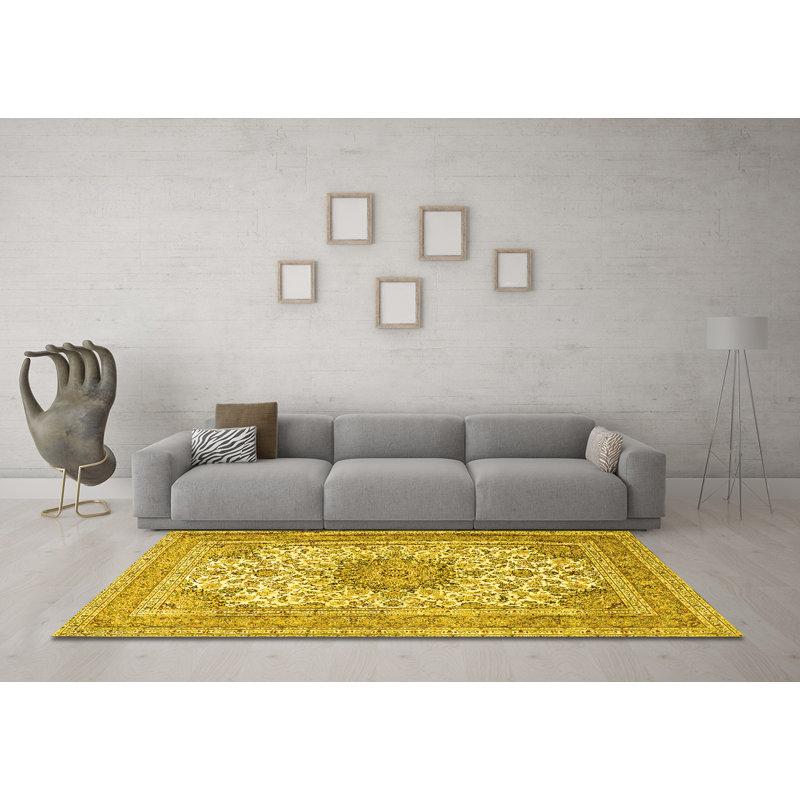 Mckaila Washable Oriental Indoor Rug, Square 8'