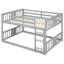 Lit double superposé gris avec construction solide pour plus de stabilité et garde-corps-1055217090