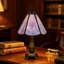 Lampe de table de style Tiffany avec abat-jour en verre coloré, veilleuse fabriquée à la main pour la chambre à coucher, le salon ou le bureau, avec ampoule incluse
