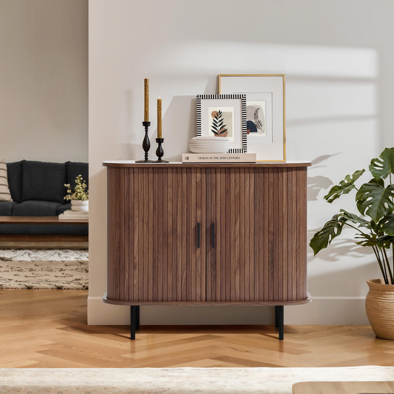 Buffet 35,4 "avec rangement, Noyer
