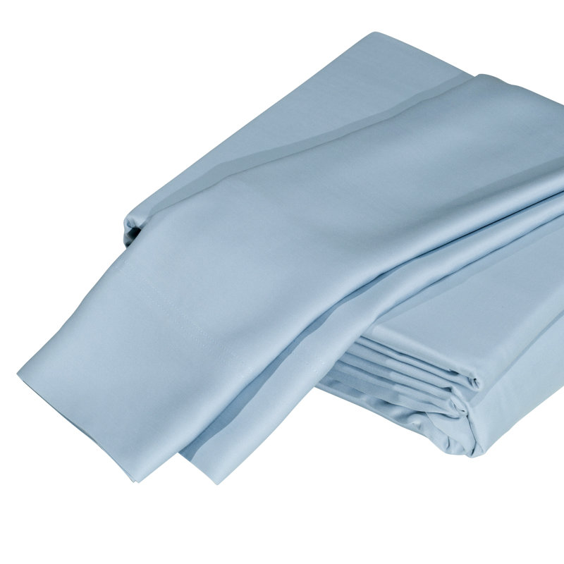 Sateen Sheet Set, Queen Sheet Set with 2 Pillowcases, Sky
