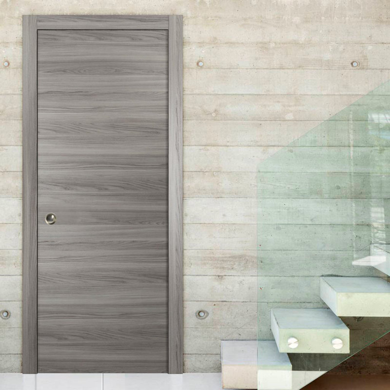 Porte de placard coulissante en bois Planum, 32 po x 80 po, Gris