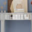 Mirrored Glass Console Table With Open Storage Shelves