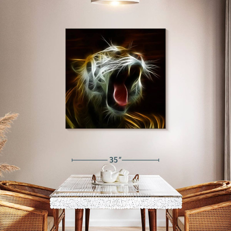 Brampt Tiger Yawn, 39" H x 39" W