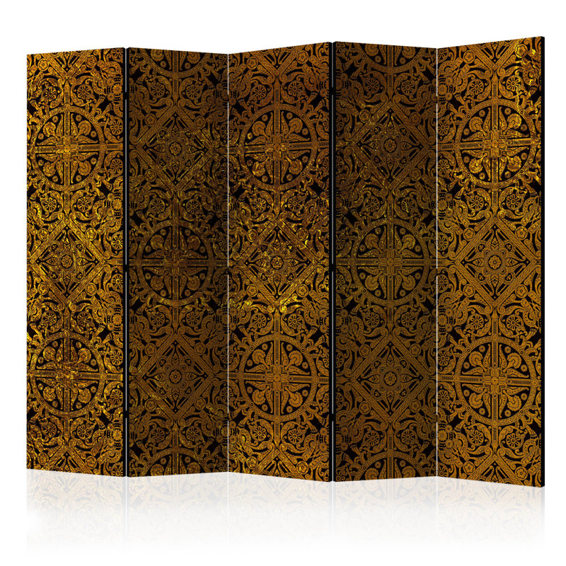 Gulfasa 225cm W x 172cm H 5 - Panel Solid Wood Folding Room Divider