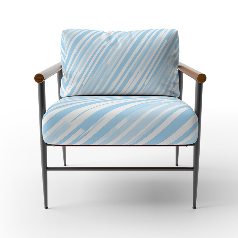 Chaise d'appoint Coastal, Bras ronds bruns