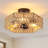Semi Flush Mount Rattan Ceiling Light Fixture
