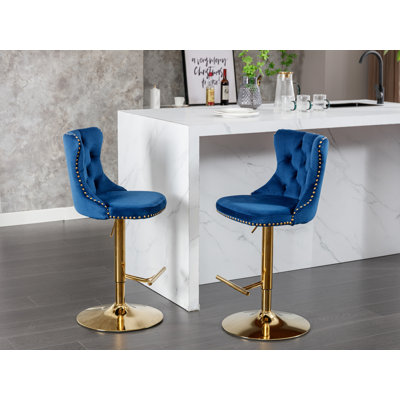 Daijiah Swivel Upholstered Adjustable Height Counter Stool