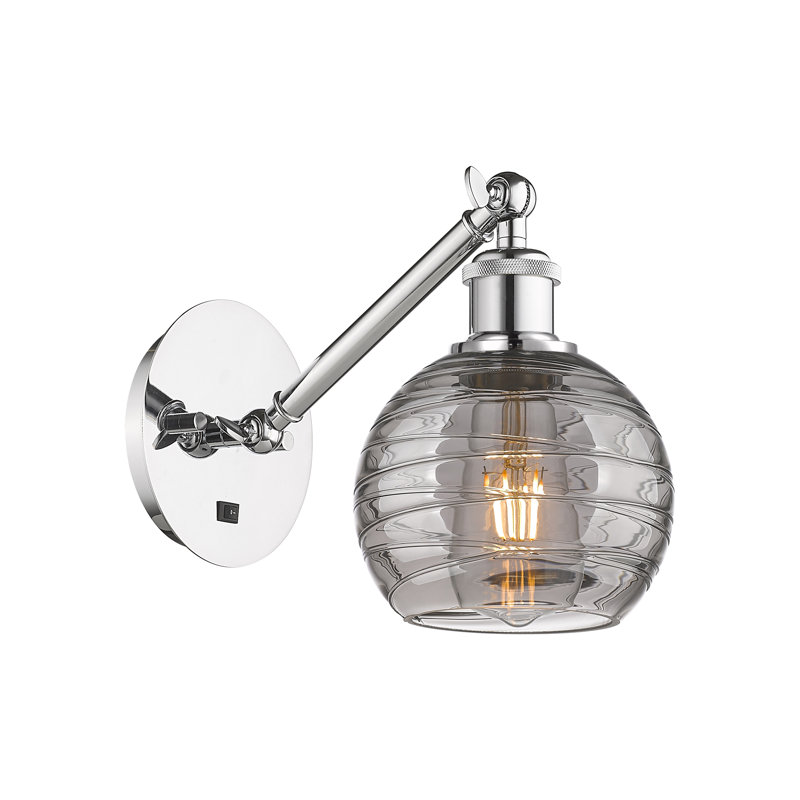Allare Steel Armed Sconce, Polished Chrome