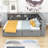 Wood DayBed with USB Charging Ports, Drawers and Storage Shelves-1650620958-1650620952