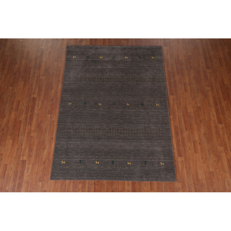 Tapis gris fait à la main Gabbeh