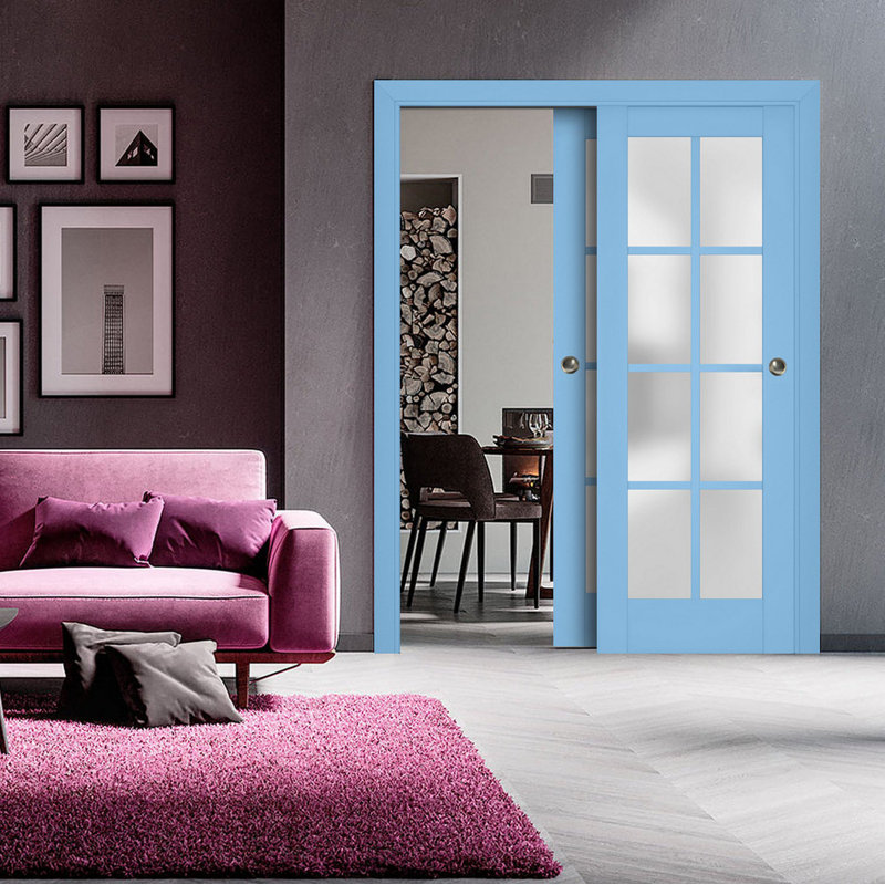 Portes de placard Veregio, 56 po x 96 po, Aigue-marine