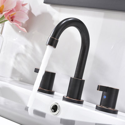 Widespread 2-handle Bathroom Faucet with Drain Assembly