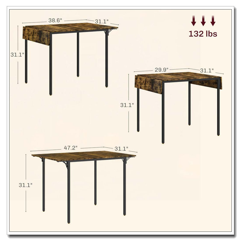 Table de salle à manger pliante pour 2 à 4 personnes HOMcom
