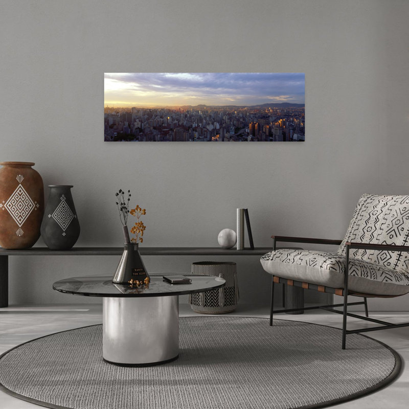 City Center Buildings City Scene Sao Paulo Brazil by Tomas Barbudo - Wrapped Canvas Panoramic Print, 30.48 cm H x 91.44 cm W