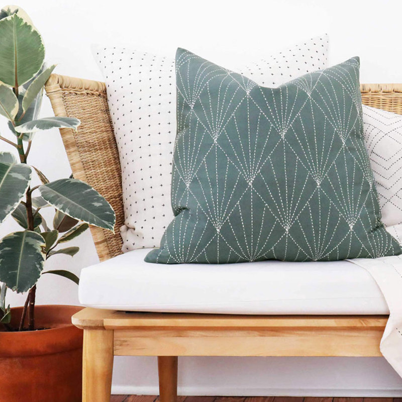 Array Square Pillow Cover & Insert, Spruce