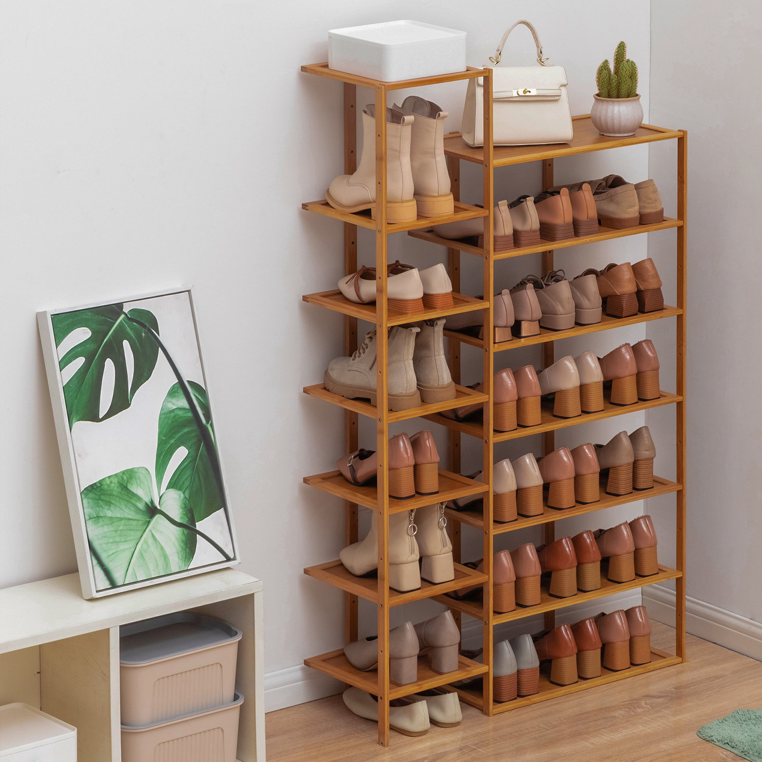 https://assets.wfcdn.com/im/48271366/compr-r85/2021/202123514/14-tiers-bamboo-shoe-rack-28-pairs-shoes-organizer-shelves-storage-stand-for-living-room.jpg