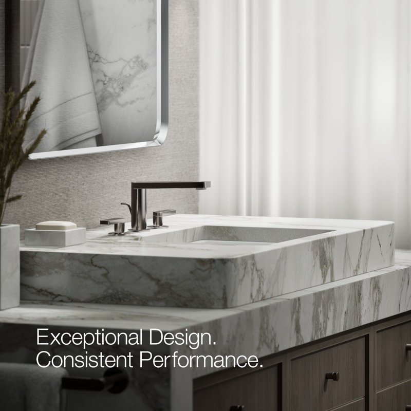 Composed Widespread Bathroom Faucet with Drain Assembly, Vibrant Titanium