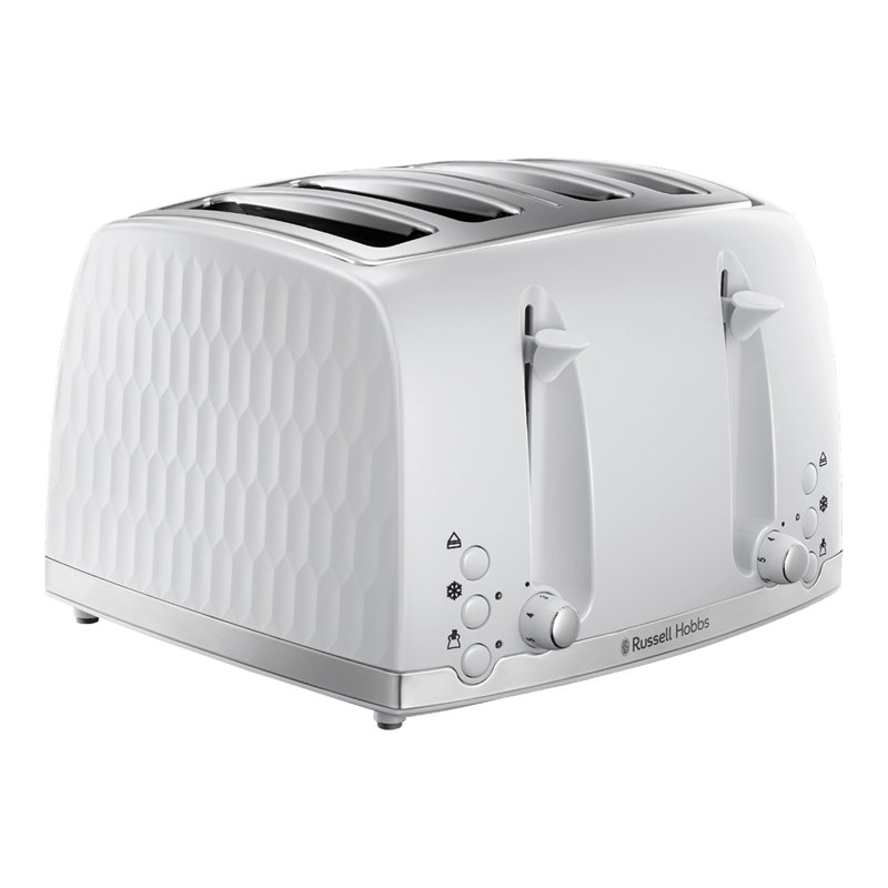 Russell Hobbs 4 Slice Honeycomb Toaster, White