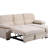 Velvet Fabric Reversible Sleeper Sectional Sofa Chaise-824778800