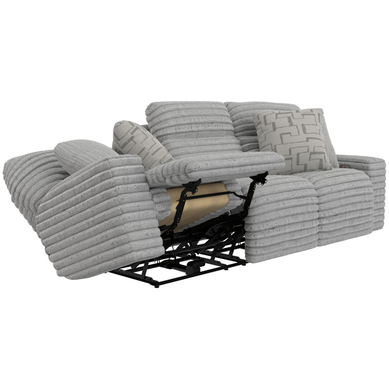 Canapé inclinable électrique Neal, Polyester gris