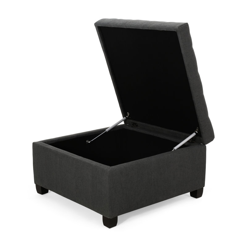Dark Gray Upholstered With Sophisticated Waffle And Abundant Storage Area, 31"X31"X18.6 Stitch Spacious Compartment,