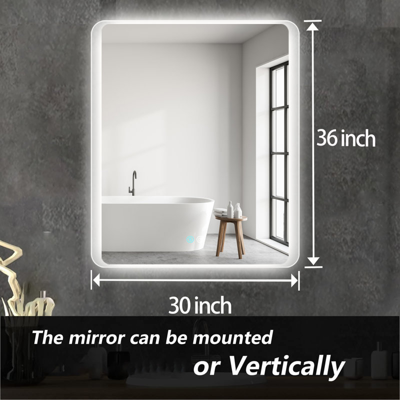 Miroir de salle de bain mural Hailea, 36 po x 30 po
