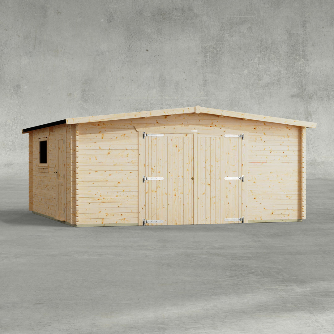 Powersheds 18 x 18ft Apex Garage Log Cabin - 44mm