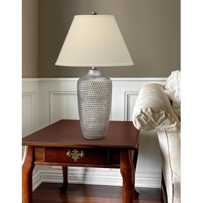 Argent 29 in. Antique Silver Resin Table Lamp
