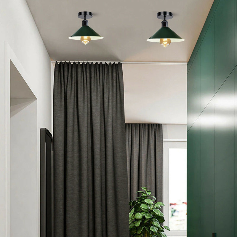 Bussey Semi Flush Mount, Green