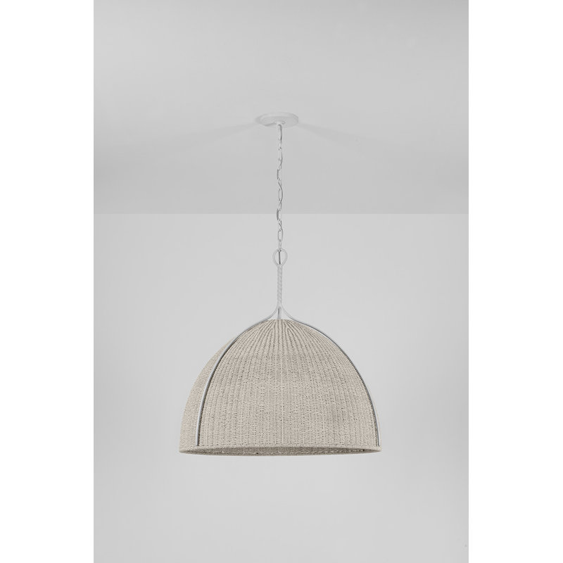 Woodlawn Pendant in White Plaster, 29" H x 28.5" W x 28.5" D
