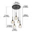 5-Light Cluster Pendant Lamp With Hammered Glass-124527527