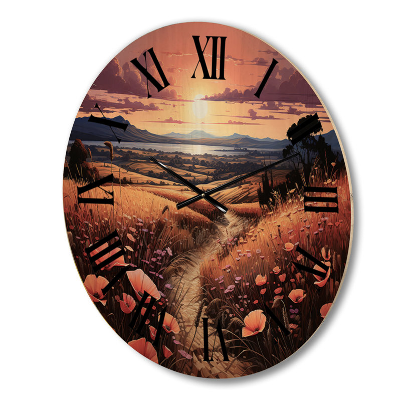 Horloge murale Farm Fauvist Fields II - Farm, Grand