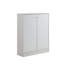 Armoire à chaussures / rangement blanche à deux portes avec cinq tablettes, deux tablettes pour plus de commodité