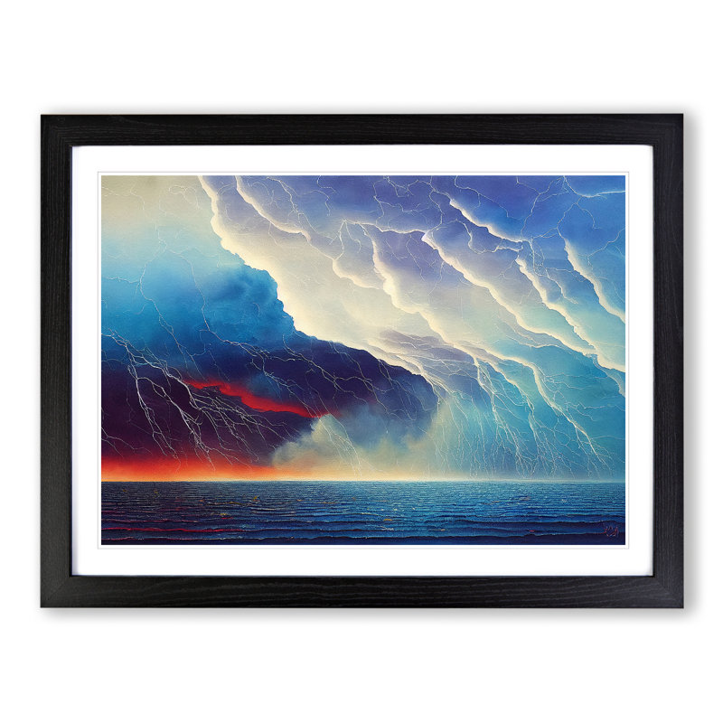 Compelling Thunderstorm - Framed Print, 25cm H x 34cm W x 2cm D, Black