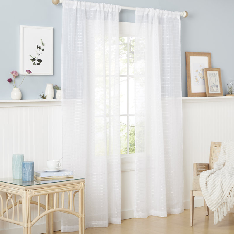 Sheer Curtain Pair, 38" W x 84" L