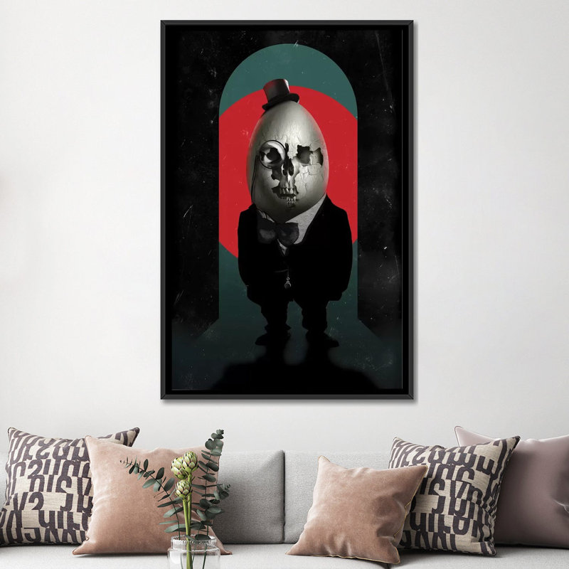 Humpty Dumpty by Ali Gulec Graphic Art on Wrapped Canvas, 26" H x 18" W x 1.5" D, Black Framed Canvas, No Matte