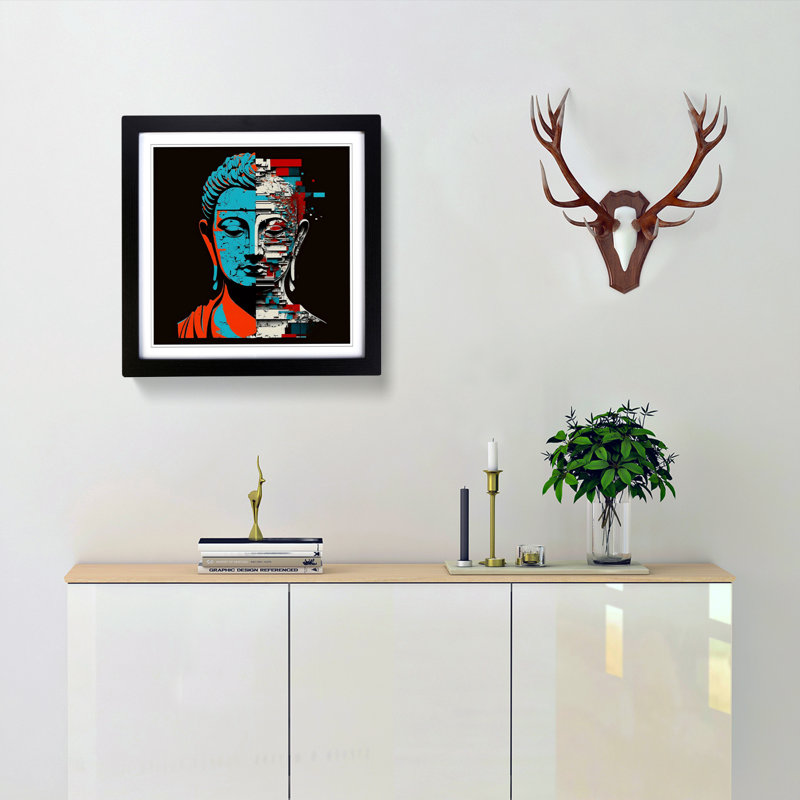 Single Picture Frame Print on Wood, Black