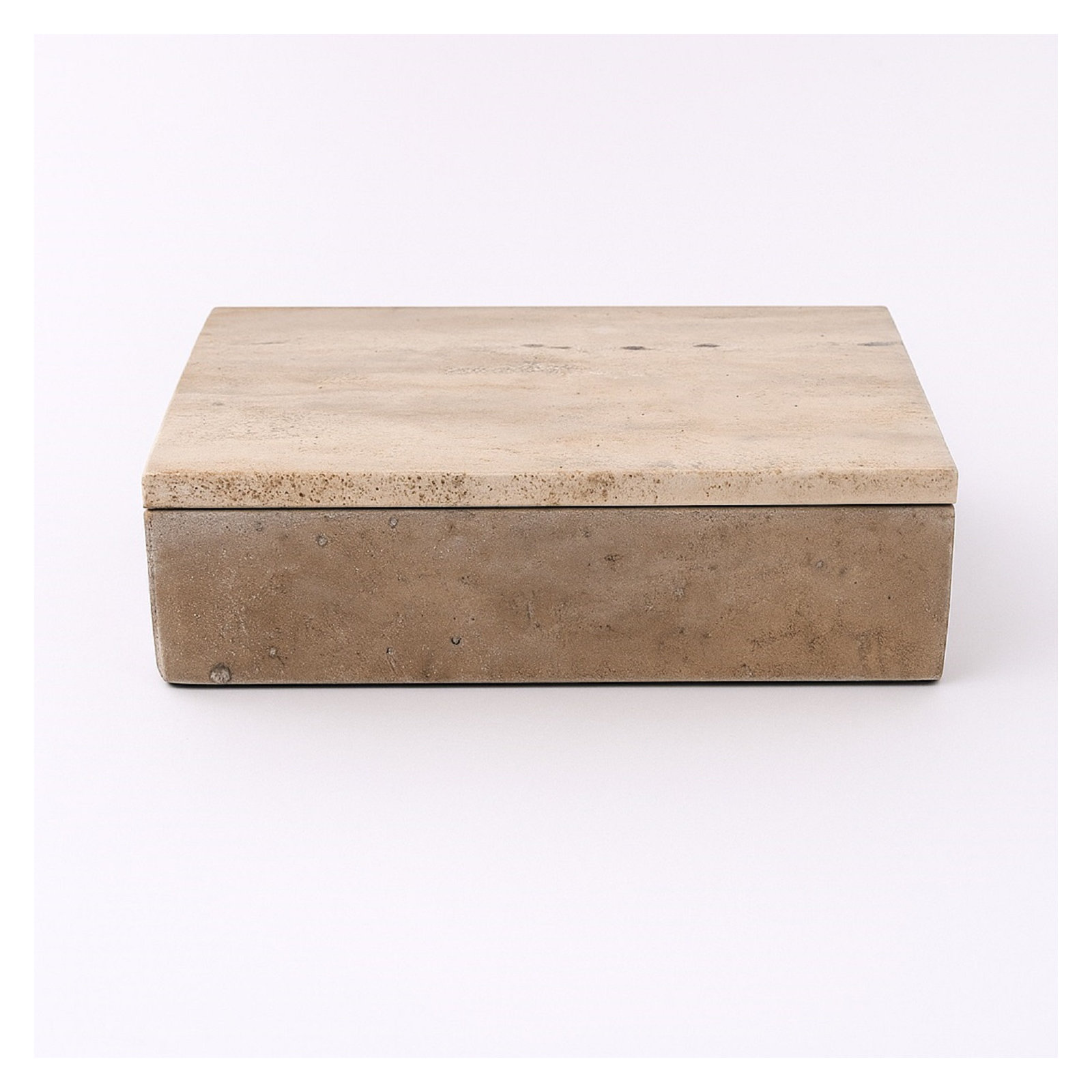 Travertine Rectangle Box Large Cream