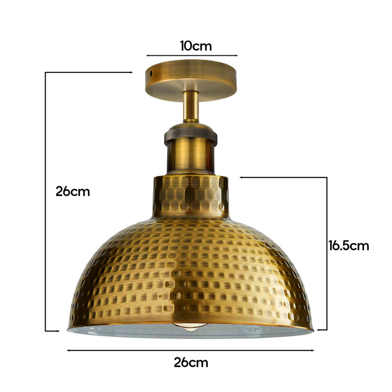 Copeland Semi Flush Mount, Yellow Brass