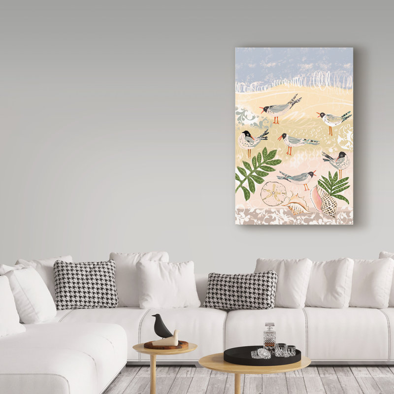 «Sea Birds», reproduction de peinture acrylique sur toile tendue, H 24 po x l 16 po x P 2 po