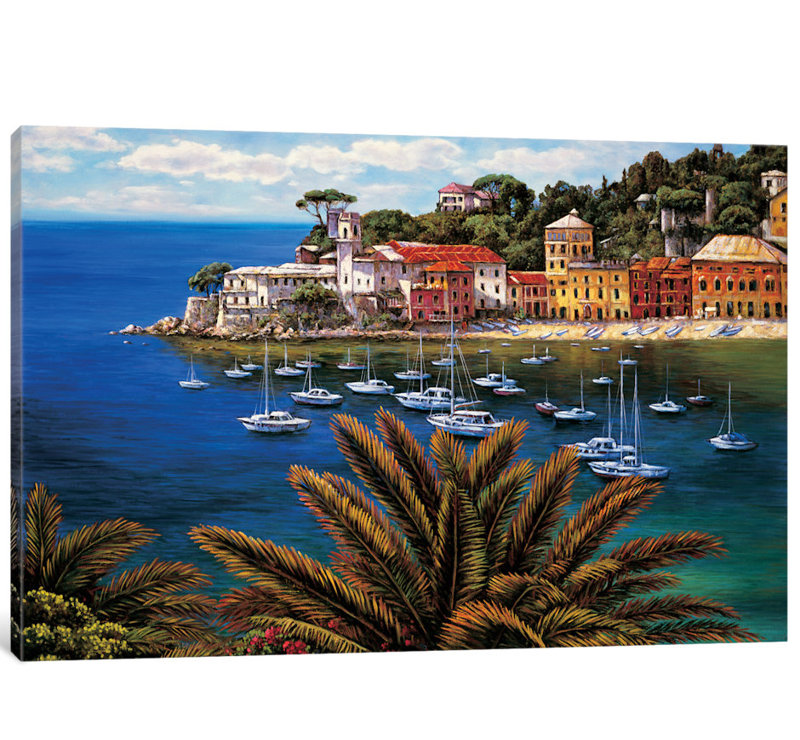 «The Tuscan Coast» par Elizabeth Wright, reproduction sur toile tendue sur châssis, H 26 po x l 40 po x P 1,5 po