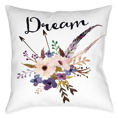Watercolor Flowers Floral Reversible Cushion Pad