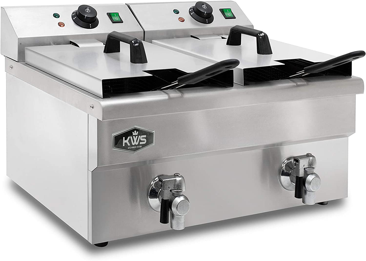 VEVOR Commercial Electric Deep Fryer Countertop Deep Fryer with Dual Tanks  3000W
